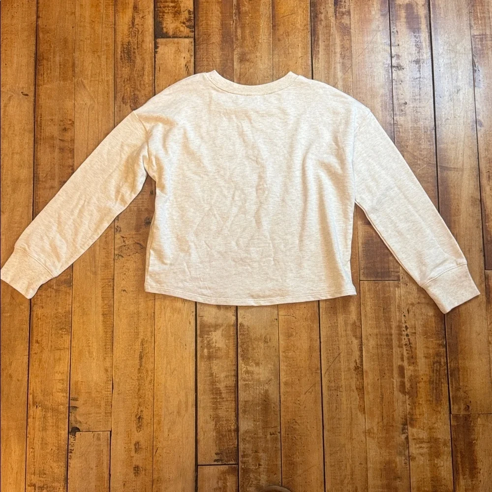 OshKosh sweatshirt Cream size 10 cotton crewneck pink spring embroidered